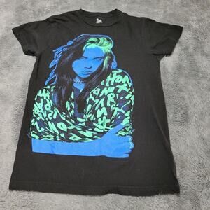 Billie Eilish Shirt Women Small Black Short Sleeve Tee Her Graphic Crew Neck Top